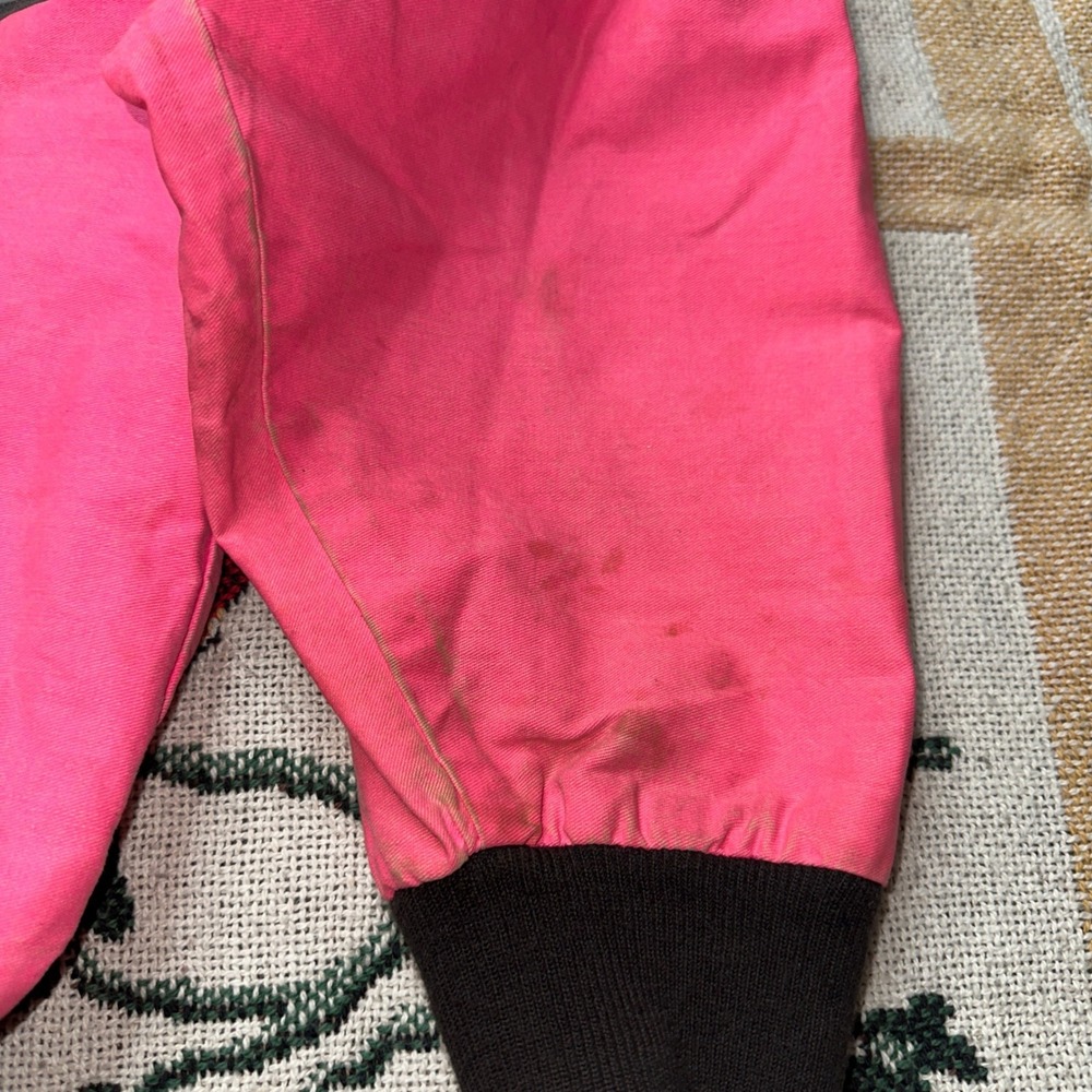Vintage Thrashed Wrangler Brushpopper Jacket Pink Striped Western Bomber XXL - Picture 8 of 9